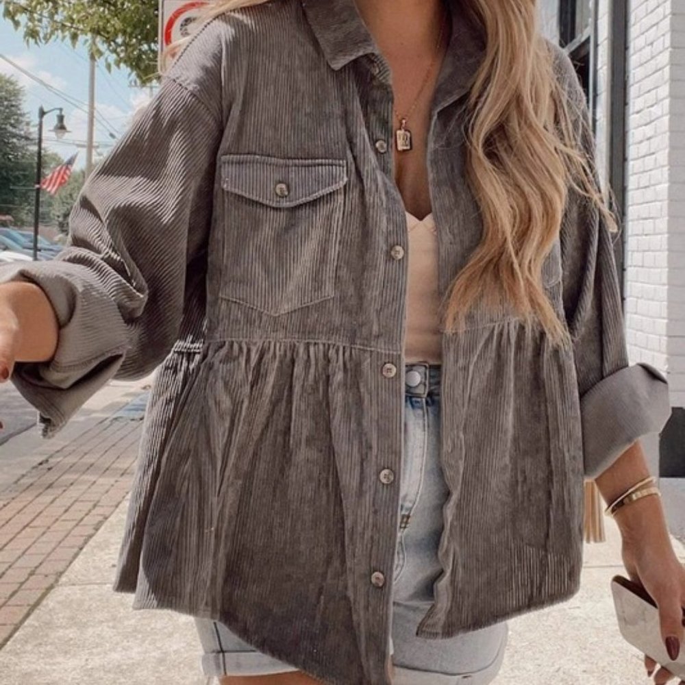 NWT Bohemian Corduroy Button Down Jacket